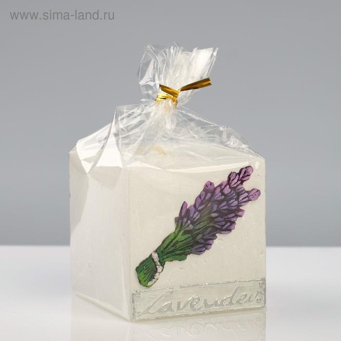 фото Свеча фигурная "лавандовый край", 7×7×7 см, белый trend decor candle