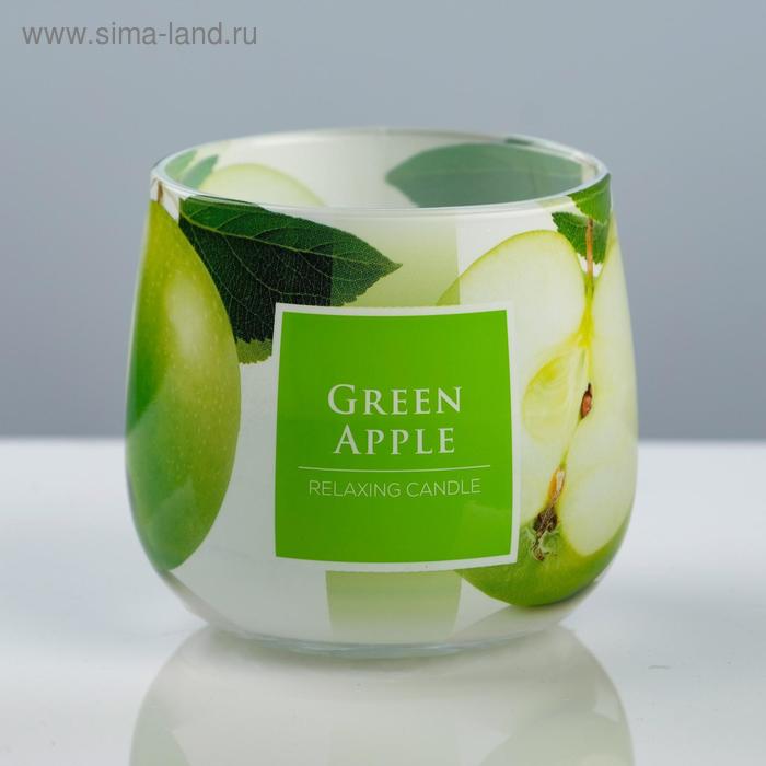 цена Свеча ароматическая в стакане Зелёное яблоко, 8×7,2 см