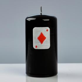 Свеча - цилиндр 'Покер', 6×11,5 см, чёрный Ош