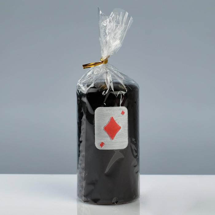Свеча - цилиндр "Покер", 6×11,5 см, чёрный