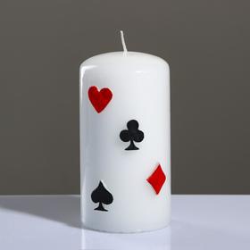 Свеча - цилиндр 'Покер', 6×11,5 см, белый Ош