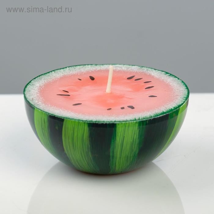 фото Свеча фигурная "половинка арбуза", 10 см, розовый trend decor candle