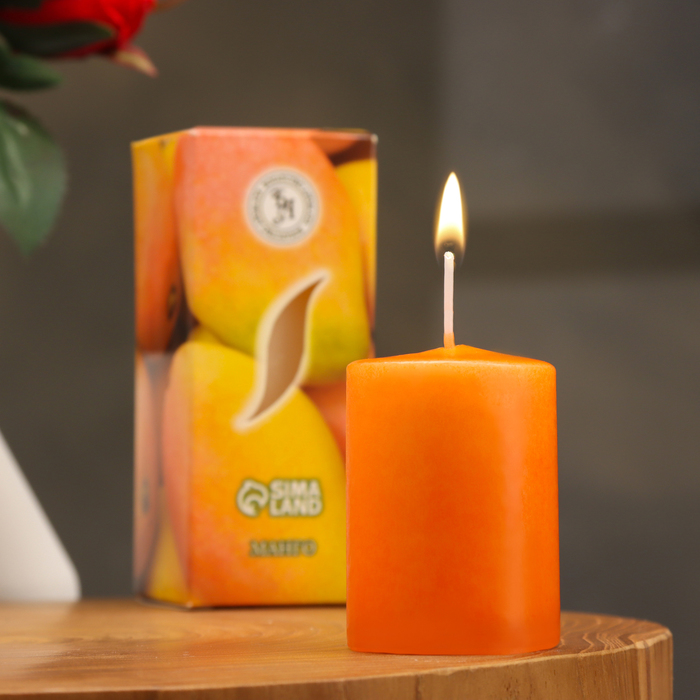 свеча ароматическая пряное яблоко 4×6 см в коробке Свеча ароматическая Манго, 4×6 см, в коробке