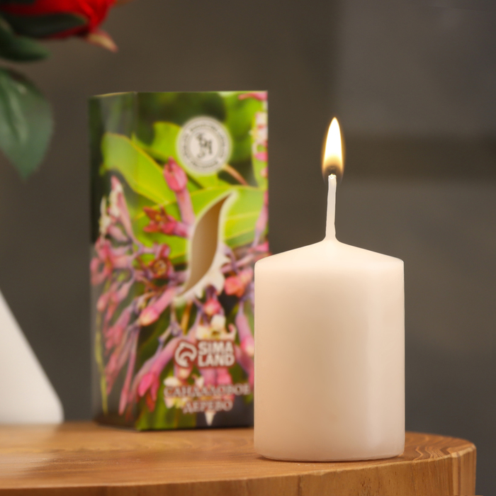 Свеча ароматическая Сандаловое дерево, 4×6 см, в коробке