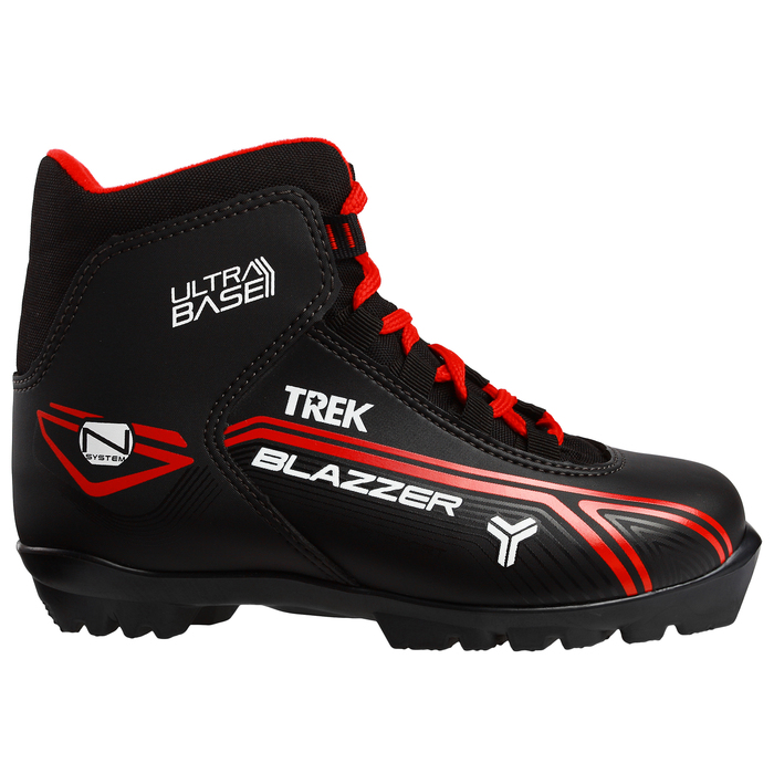 Ботинки лыжные TREK Blazzer NNN ИК, цвет чёрный, лого красный, размер 44
