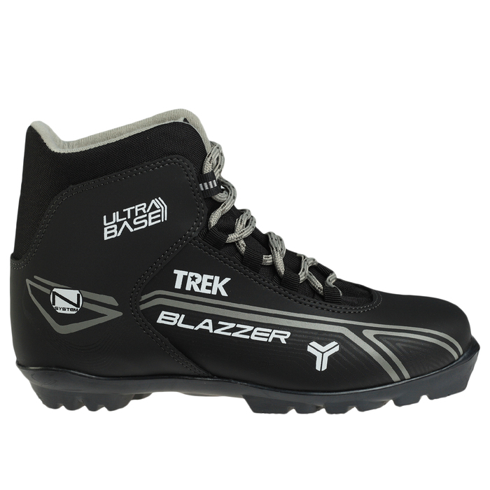 Ботинки лыжные TREK Blazzer, NNN, искусственная кожа, цвет чёрный/красный, лого белый, размер 37