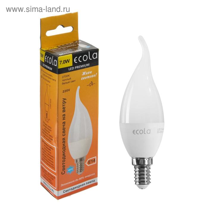 фото Лампа светодиодная ecola premium "свеча на ветру", 7 вт, е14, 2700 к, 220 в, 130х37 мм