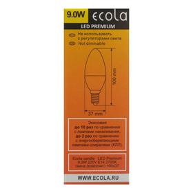

Лампа светодиодная Ecola Premium "свеча", 9 Вт, Е14, 2700 К, 220 В, 100х37 мм