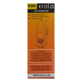

Лампа светодиодная Ecola Premium "свеча", 9 Вт, Е27, 2700 К, 220 В, 100х37 мм