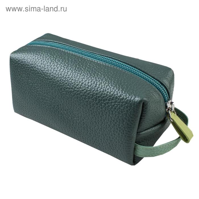 косметичка сумочка на молнии 17х12х7 см цвет зелёный Косметичка на молнии, цвет зелёный