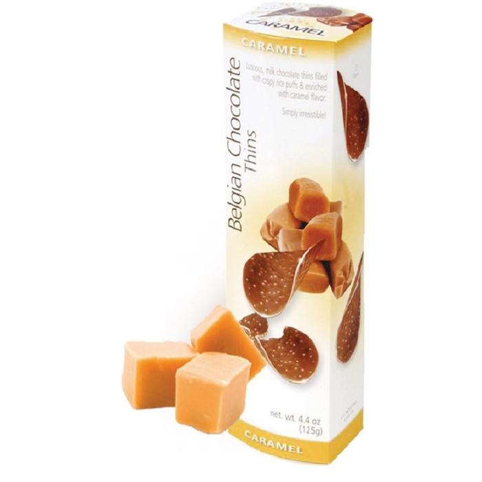 

Шоколадные чипсы Belgian Chocolate Thins Caramel, 80 г