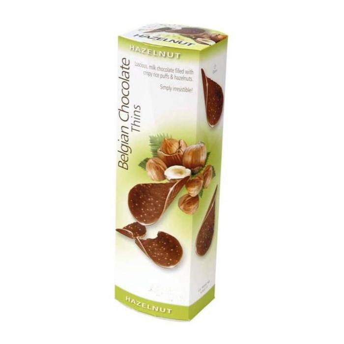 Шоколадные чипсы Belgian Chocolate Thins Hazelnut, 80 г