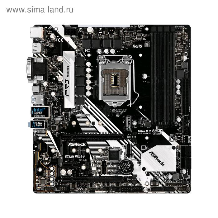 фото Материнская плата asrock b365m pro4-f, lga1151v2, b365, 4xddr4, vga, dvi, hdmi, matx