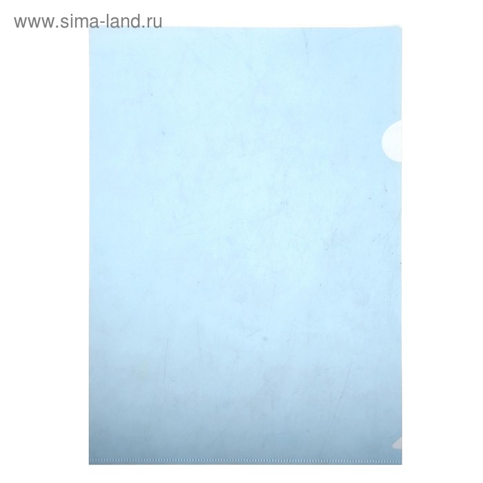 Папка-уголок A4, 100мкм прозрачная, тиснение, синяя