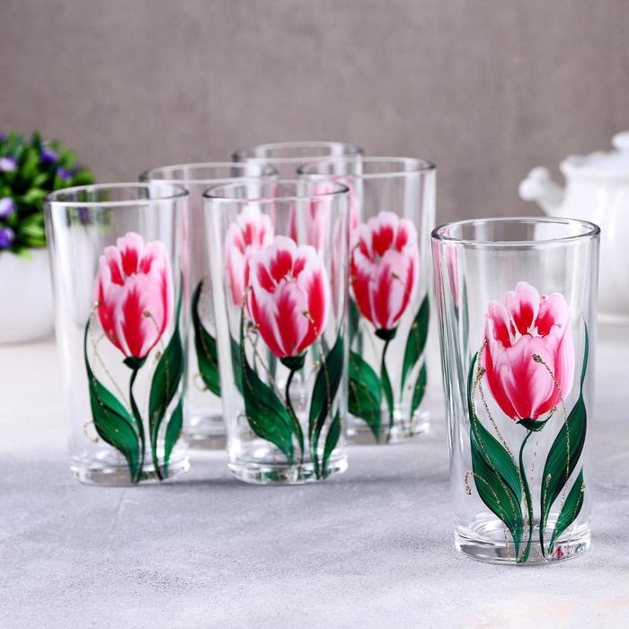 фото Набор стаканов gidglass «тюльпаны», 230 мл, 6 шт, в подарочной упаковке