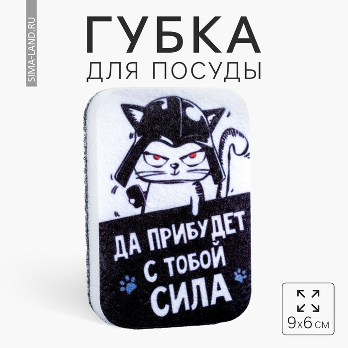 

Губка для мытья посуды «Да прибудет с тобой сила» 9х6 см