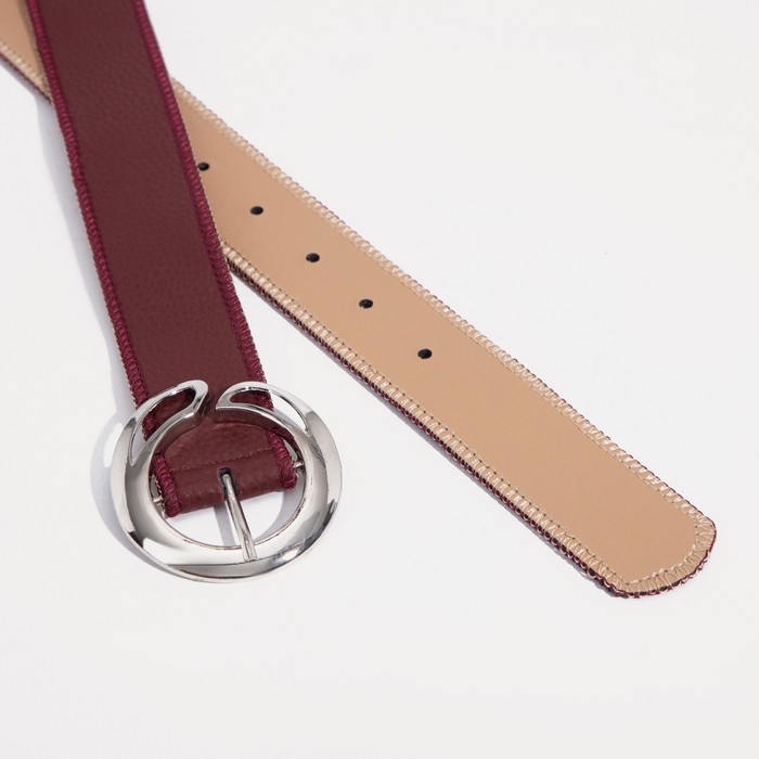 

Ремень женский, ширина - 3,8 см, пряжка металл, цвет тёмно-бордовый