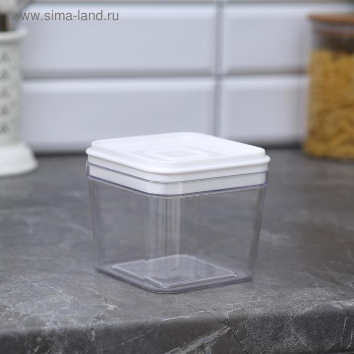Ёмкость для сыпучих продуктов, 600 мл, цвет прозрачный-белый