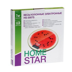 Весы кухонные HOMESTAR HS-3007S, электронные, до 7 кг, арбуз от Сима-ленд