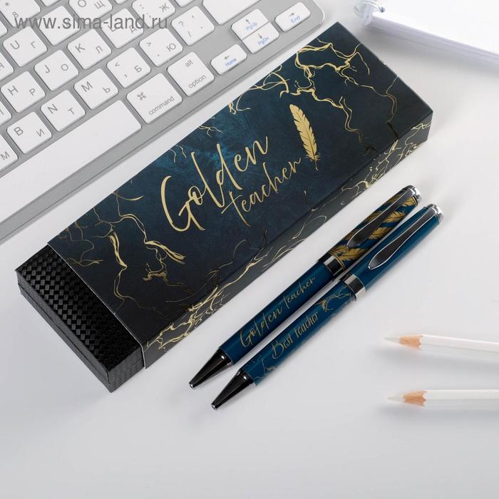 

Ручки в подарочном футляре Golden teacher, 2 шт (красная и синяя паста)