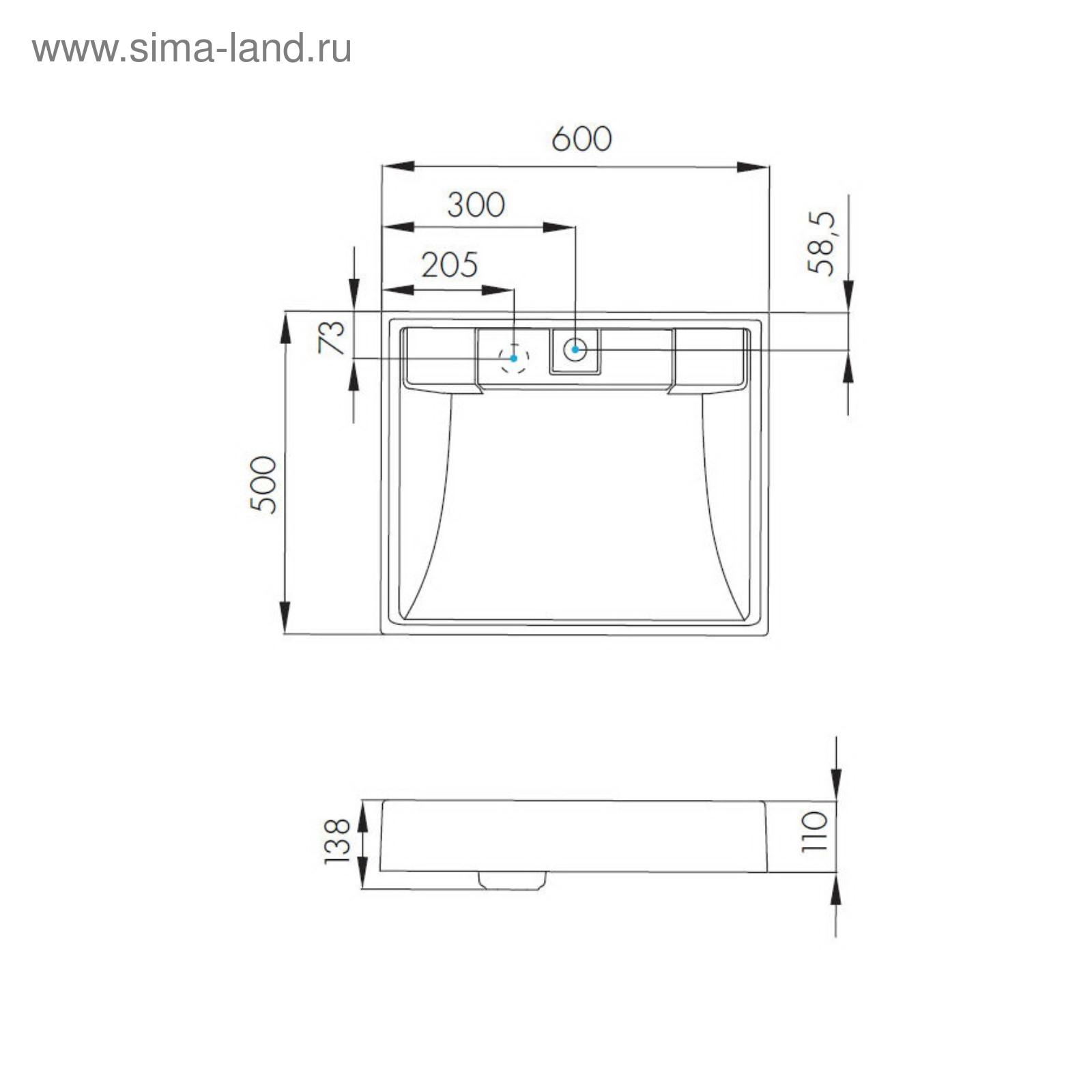 Раковина aquaton рейн 60 см размеры