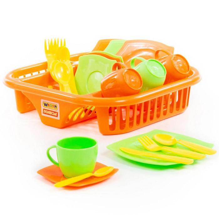 Набор детской посуды «Алиса», с сушилкой на 4 персоны, 30 элементов набор детской посуды алиса с сушилкой подносом и лотком на 4 персоны 40718