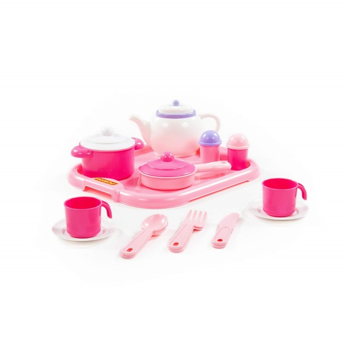 Набор детской посуды «Настенька», с подносом на 2 персоны, 19 элементов набор детской посуды алиса с сушилкой подносом и лотком на 4 персоны 40718
