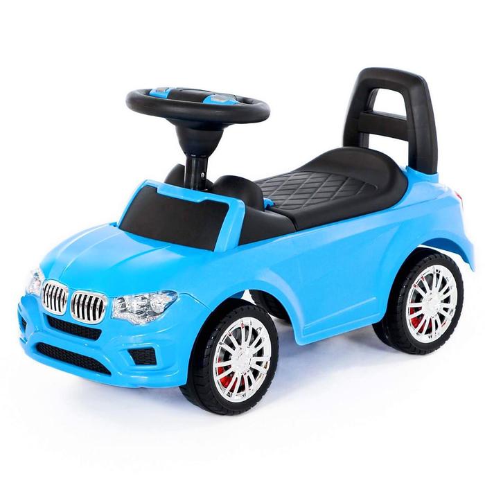 Каталка-автомобиль SuperCar №5 со звуковым сигналом, цвет голубой игрушка полесье каталка автомобиль supercar n2 со звуковым сигналом красная
