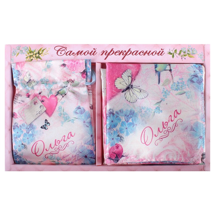 Подарочный именной набор "Ольга" (зеркало, платок)