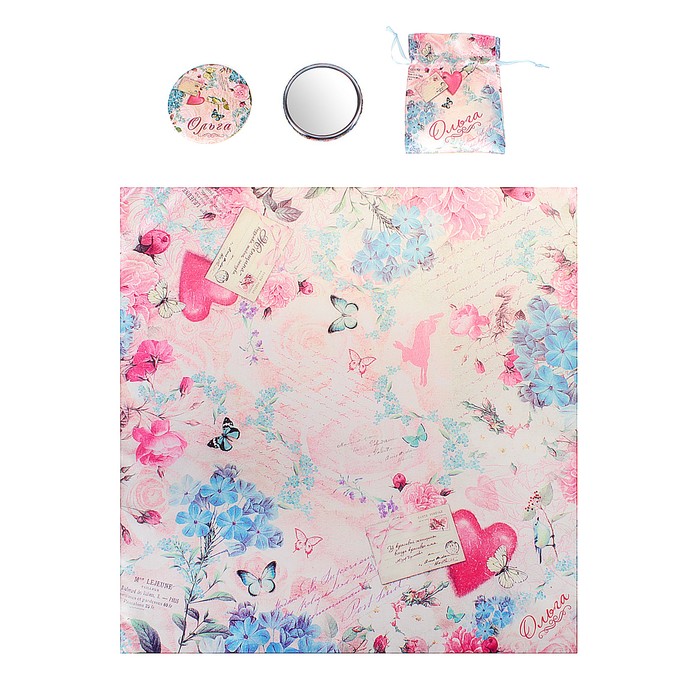 Подарочный именной набор "Ольга" (зеркало, платок)