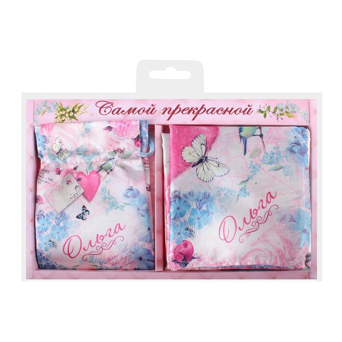 Подарочный именной набор "Ольга" (зеркало, платок)