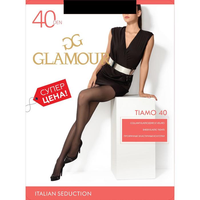 

Колготки женские GLAMOUR Tiamo 40 ден, цвет чёрный (nero), размер 5