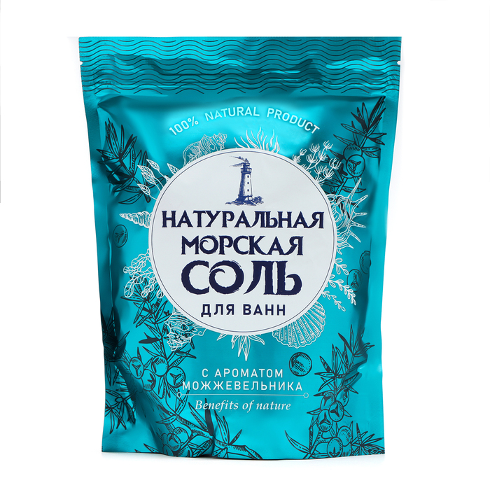Соль для ванн морская Крымская Натуральная Можжевельник, 1100 г соль для ванн морская крымская натуральная 1100 г 2 шт