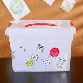 

Контейнер-органайзер с крышкой FunBox «Хобби Handmade», 5 л, 25×20×16 см, 6 вставок S + лоток S, цвет прозрачный