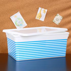 

Контейнер для хранения с крышкой «Deco. Полоска», 10 л, 36,9×24,7×15,4 см, цвет белый