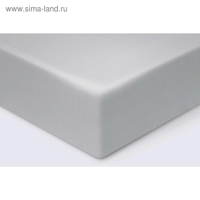 фото Простыня на резинке, размер 160 × 200 × 23 см, сатин, цвет серый ecotex