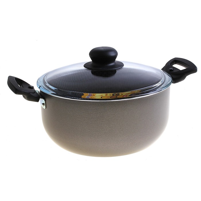Кастрюля 3,5 л "Дискавери", 22 см, стеклянная крышка, съемные ручки