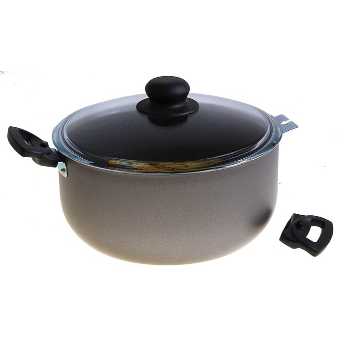 Кастрюля 4,5 л "Дискавери", стеклянная крышка, съемные ручки