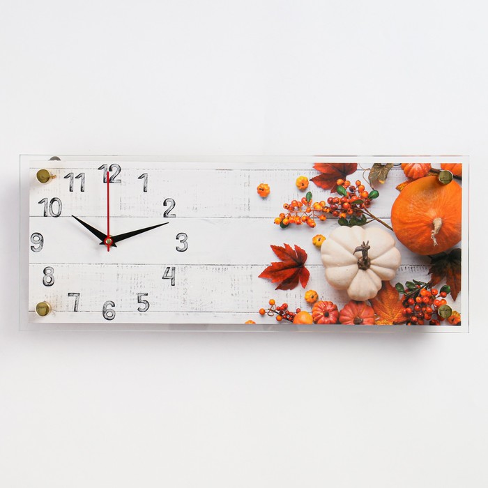 фото Часы настенные, серия: кухня, "овощной микс", плавный ход, 49.5 х 19.5 см рубин