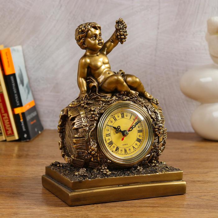 Часы настольные каминные Винная бочка, 26 см сборная модель настольные каминные деревянные часы 230х110х380 мм