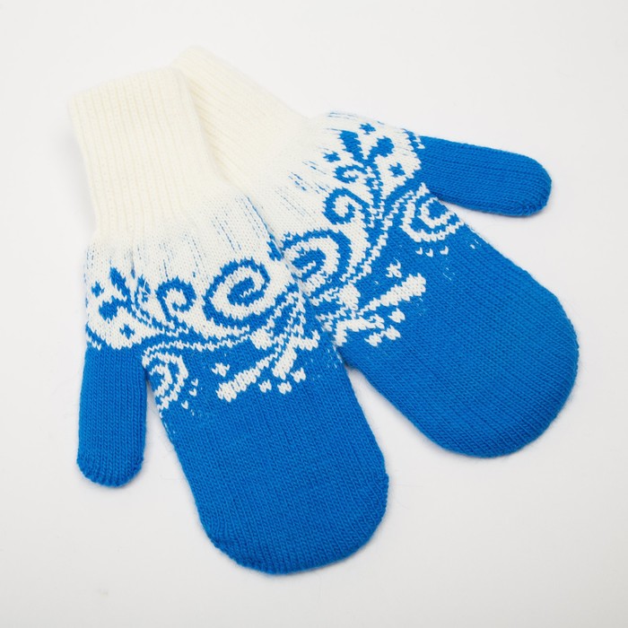 фото Варежки женские, цвет синий, размер 18 рукавичка-варежка