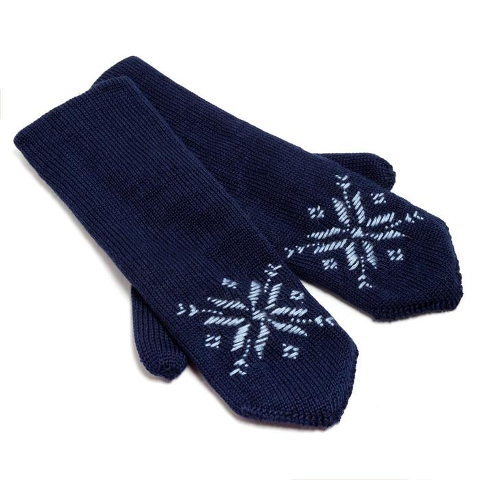 фото Варежки женские, цвет тёмно-синий, размер 18 рукавичка-варежка