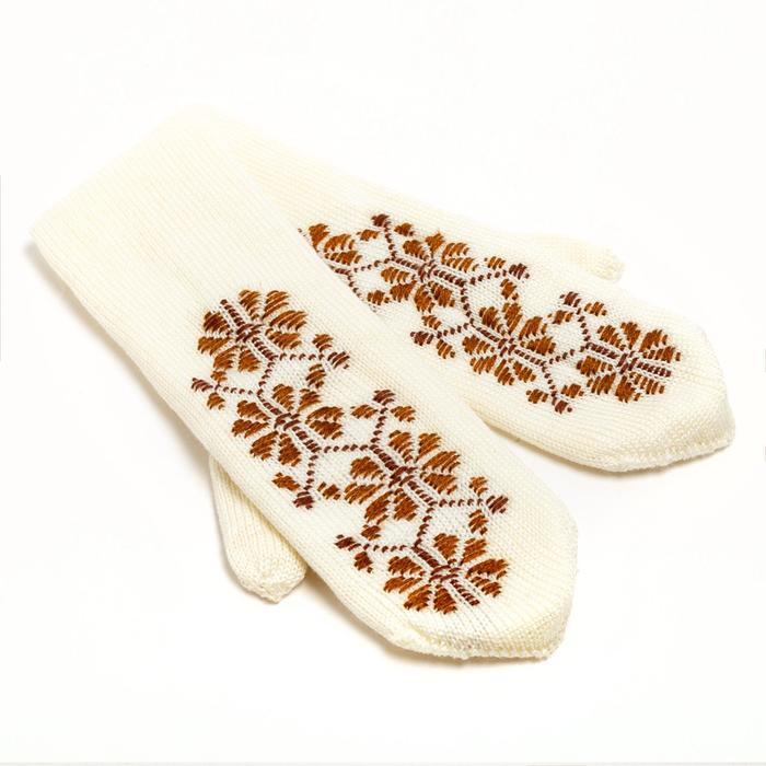 фото Варежки женские, цвет белый, размер 18 рукавичка-варежка
