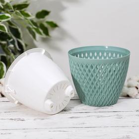 

Кашпо со вставкой «Версаль», 1,6 л, цвет нефрит