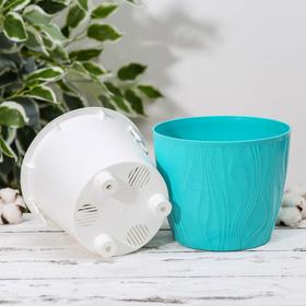 

Кашпо со вставкой «Венеция», 3 л, цвет бирюзовый