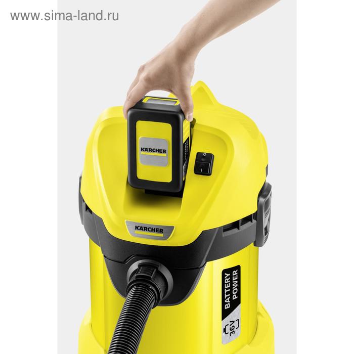 

Аккумуляторный пылесос Karcher WD 3 Battery Set, 36 В, 17 л, 2.5 Ач