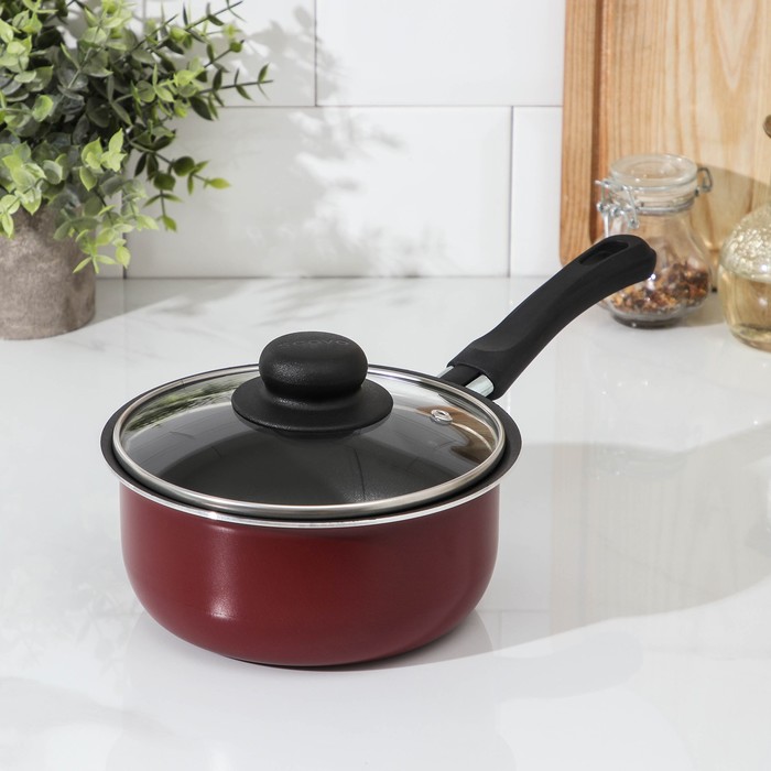 Ковш 1,3 л "Эксперт", 16 см, стеклянная крышка