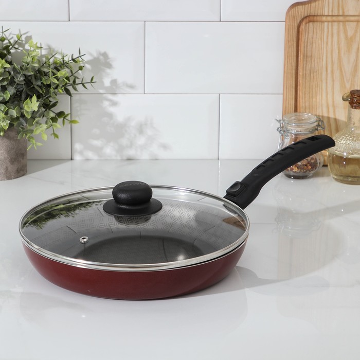 Сковорода 26 см "Альфа", съемная ручка, стеклянная крышка