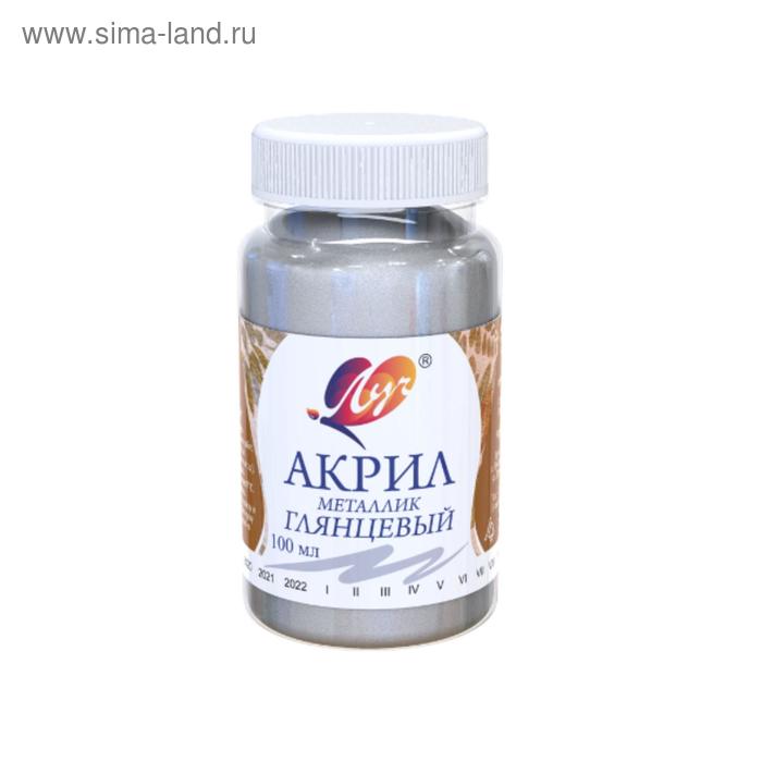 

Краска акриловая 100 мл "Луч" металлик, серебряная, глянцевая