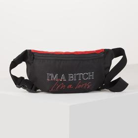 

Сумка на пояс I am boss, 32х8х15 см, отд на молнии, чёрная